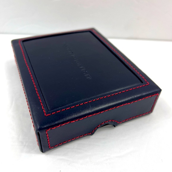⭐️TOMMY HILFIGER💯 MENS WALLET DOUBLE FOLD, DARK BROWN, GENUINE LEATHER - Picture 11 of 13
